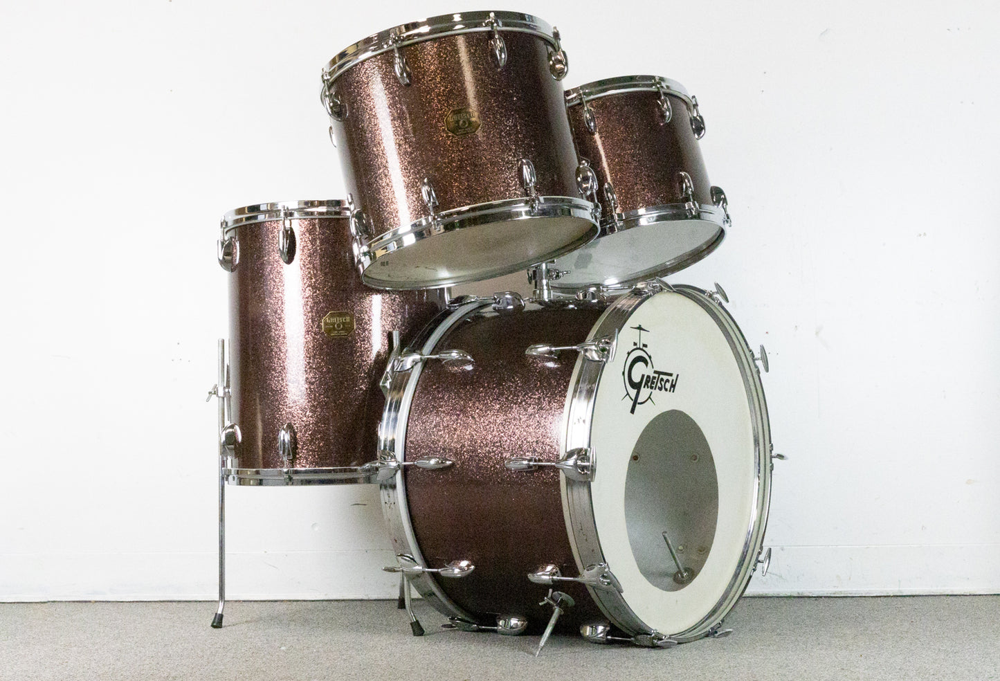 1970s Gretsch "Burgundy Sparkle" Drum Set