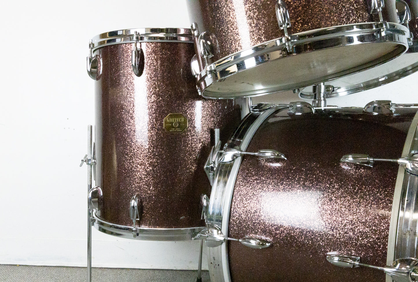 1970s Gretsch "Burgundy Sparkle" Drum Set