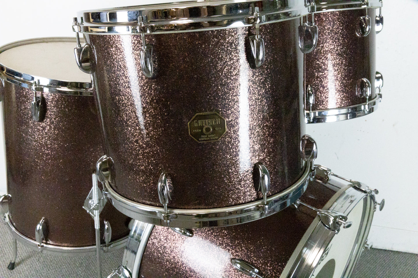 1970s Gretsch "Burgundy Sparkle" Drum Set