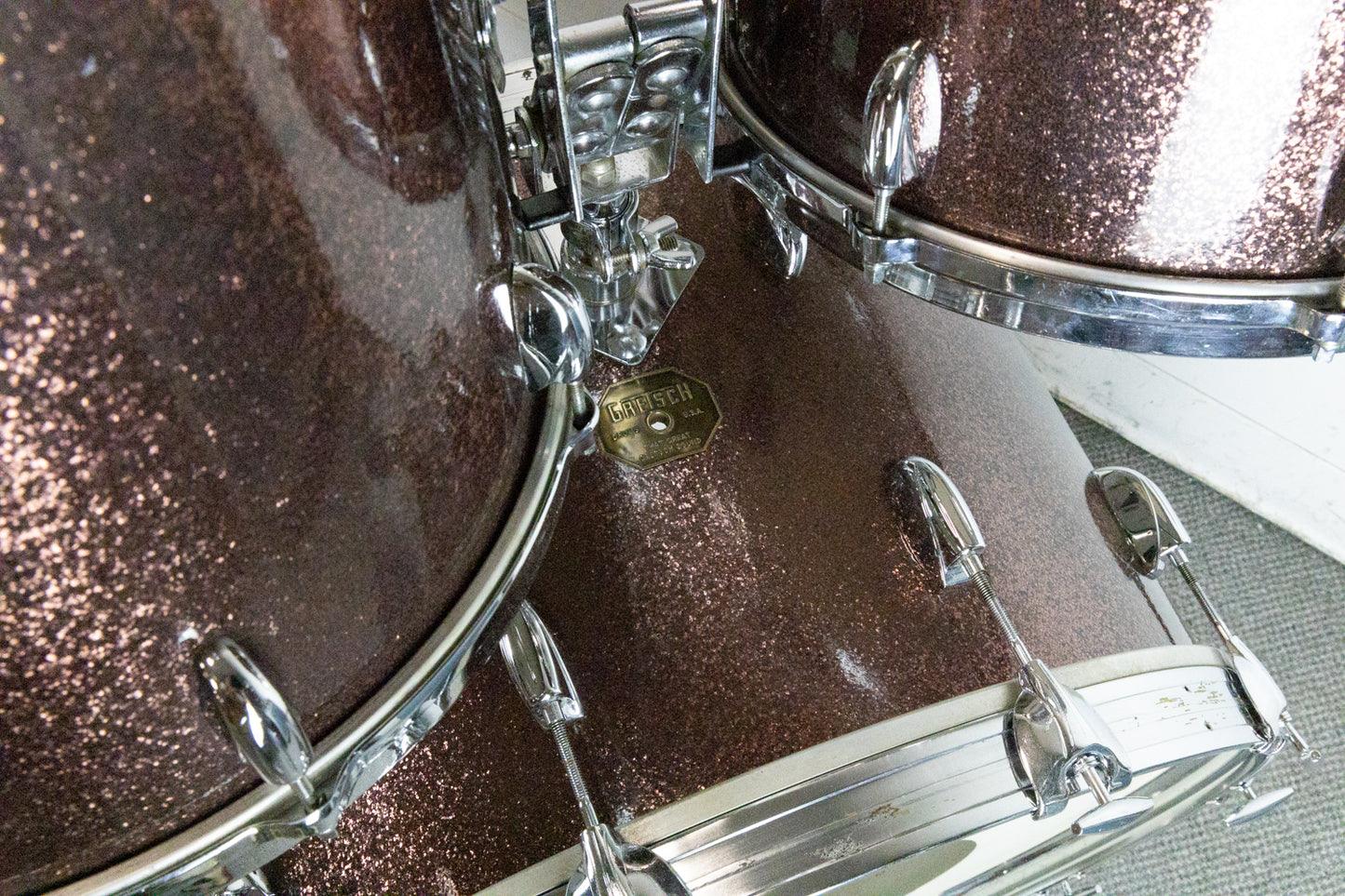 1970s Gretsch "Burgundy Sparkle" Drum Set