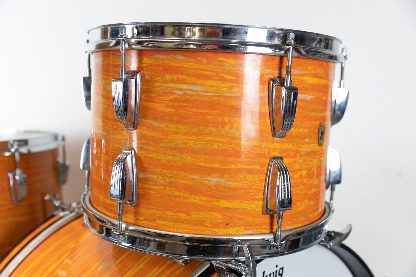 1960s Ludwig "Super Classic" Mod Orange Drum Set
