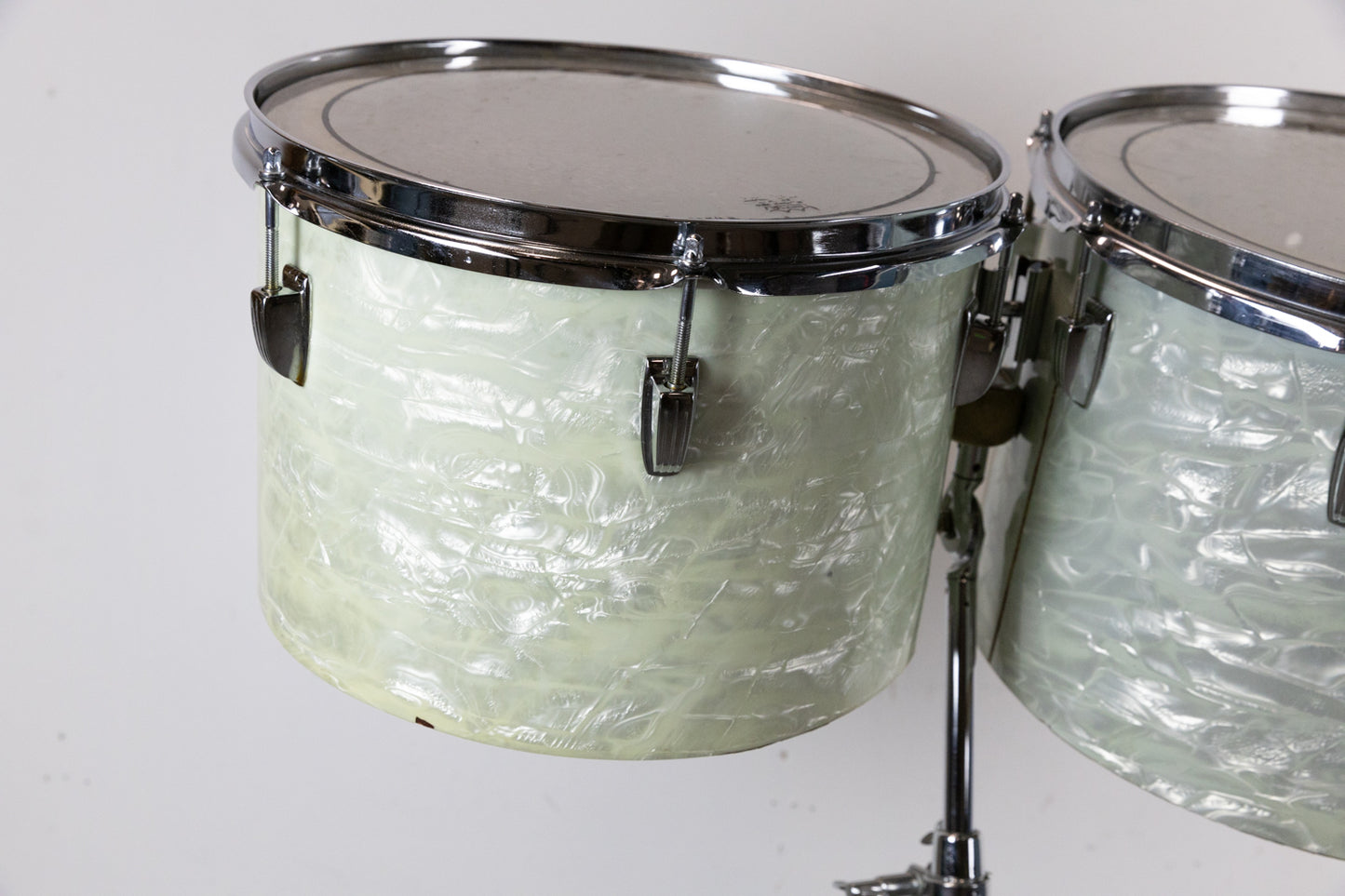 1971 Ludwig 9x13 and 10x14 White Marine Pearl Concert Toms