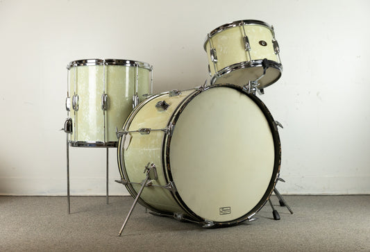 1960s Slingerland Stage Band White Marine Pearl Drum Set