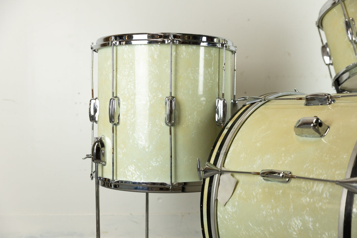 1960s Slingerland Stage Band White Marine Pearl Drum Set