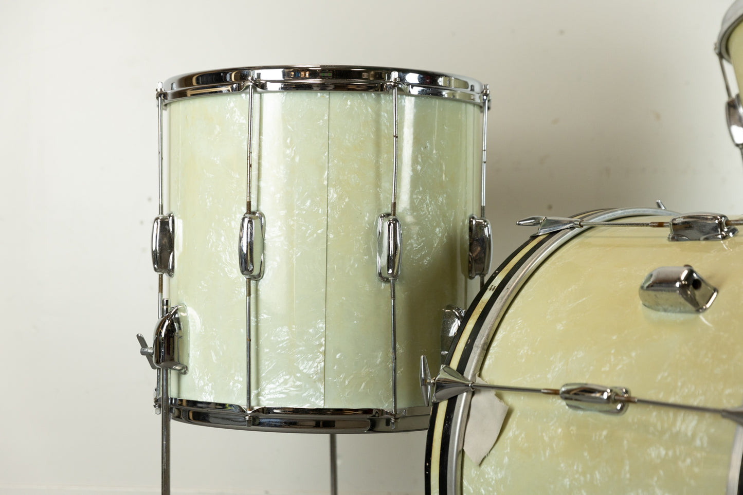 1960s Slingerland Stage Band White Marine Pearl Drum Set