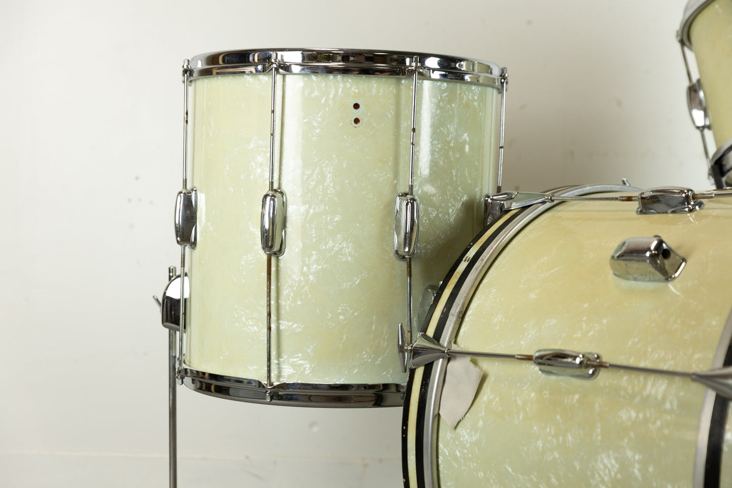 1960s Slingerland Stage Band White Marine Pearl Drum Set