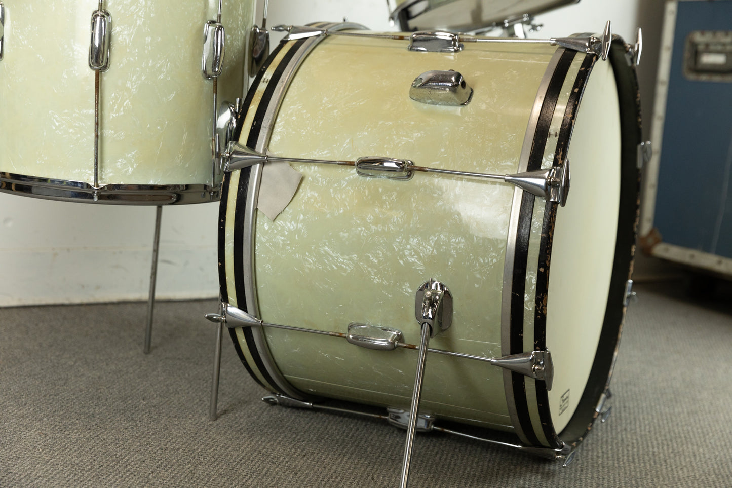 1960s Slingerland Stage Band White Marine Pearl Drum Set