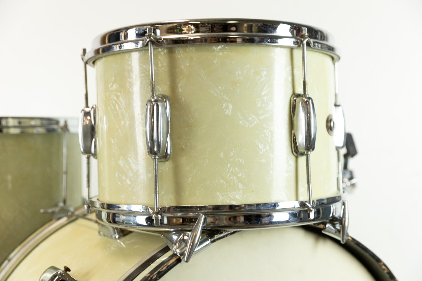 1960s Slingerland Stage Band White Marine Pearl Drum Set