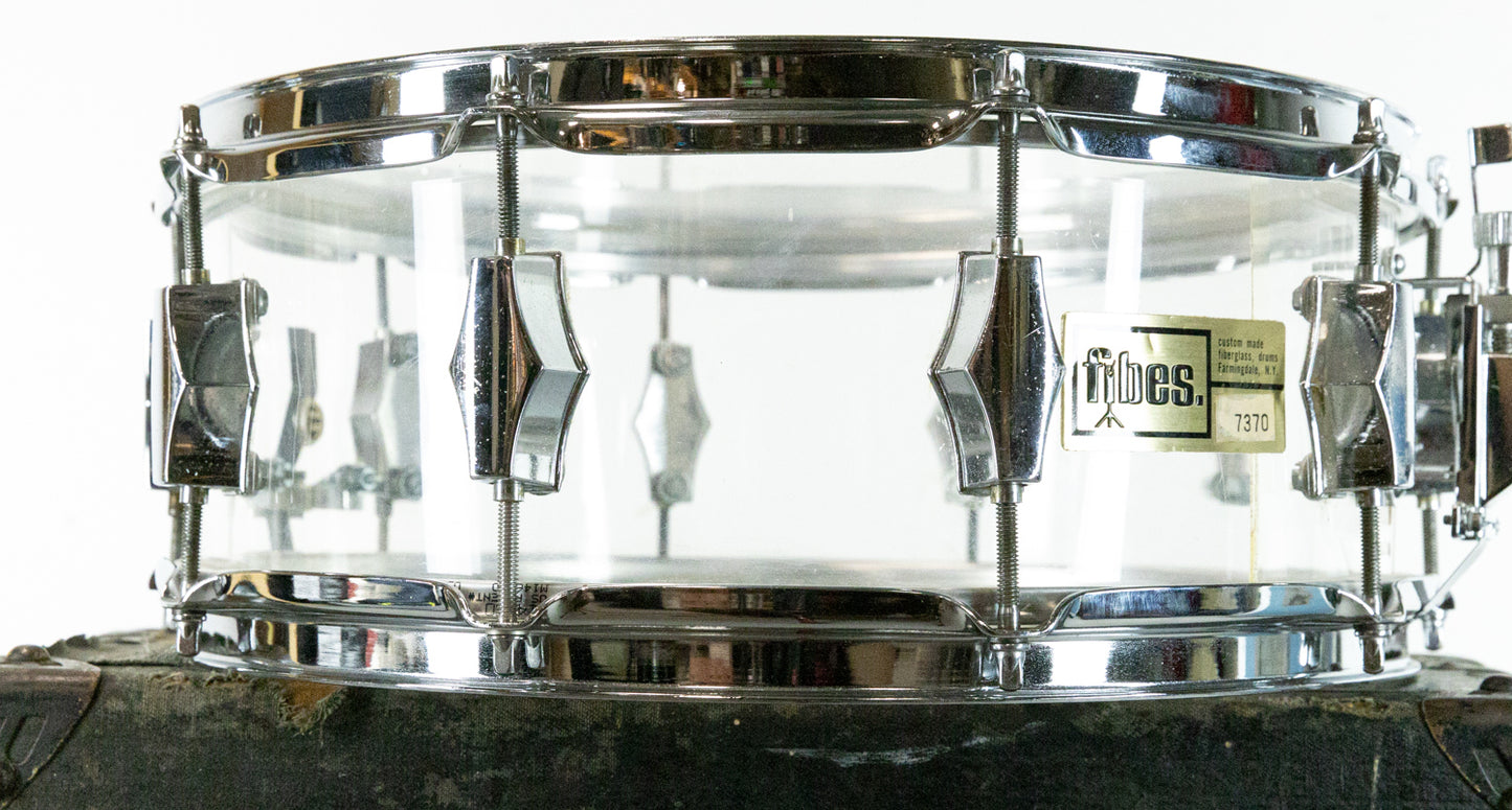 1970s Fibes 5.5x14 Crystallite Snare Drum