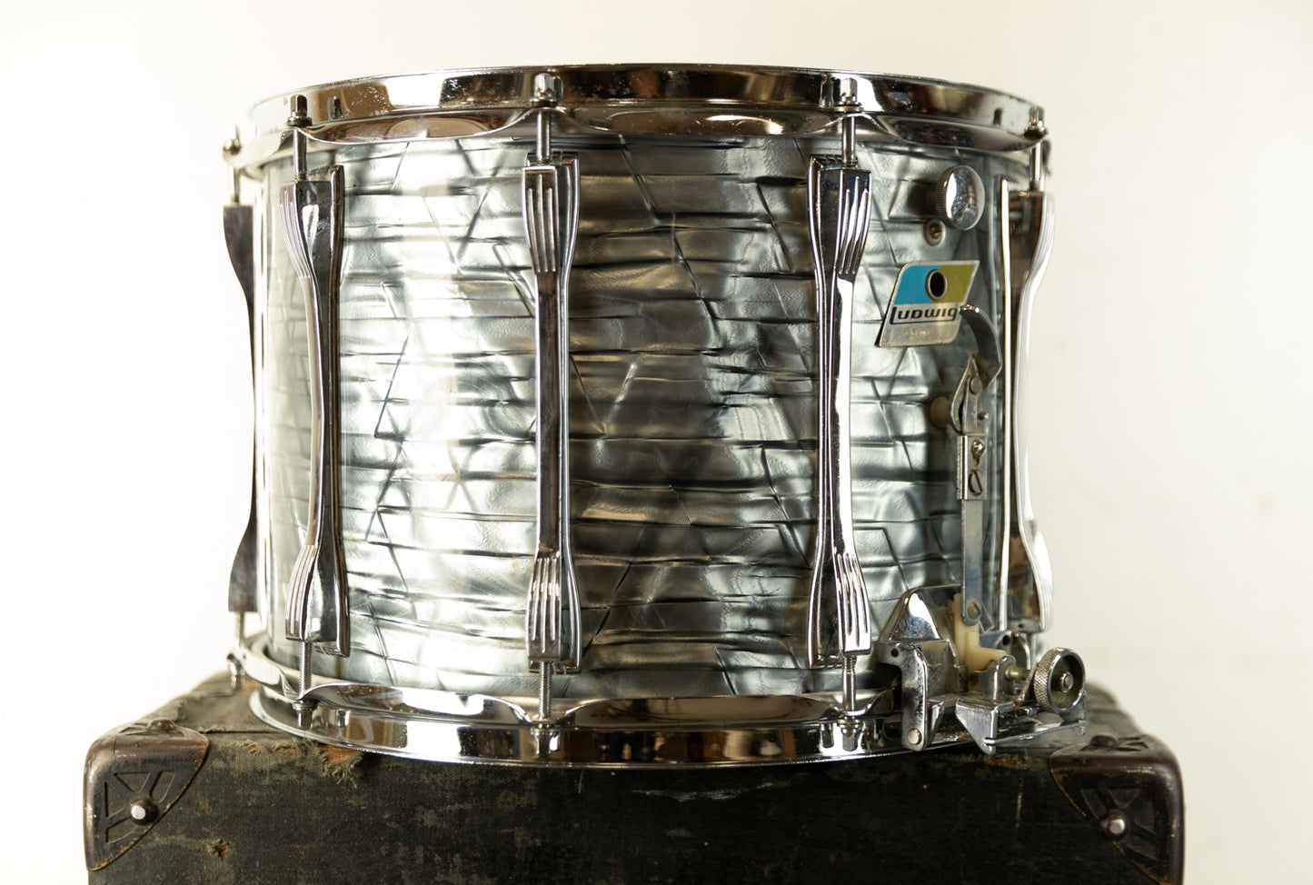1970s Ludwig 10x14 High Tension Sky Blue Pearl Snare Drum