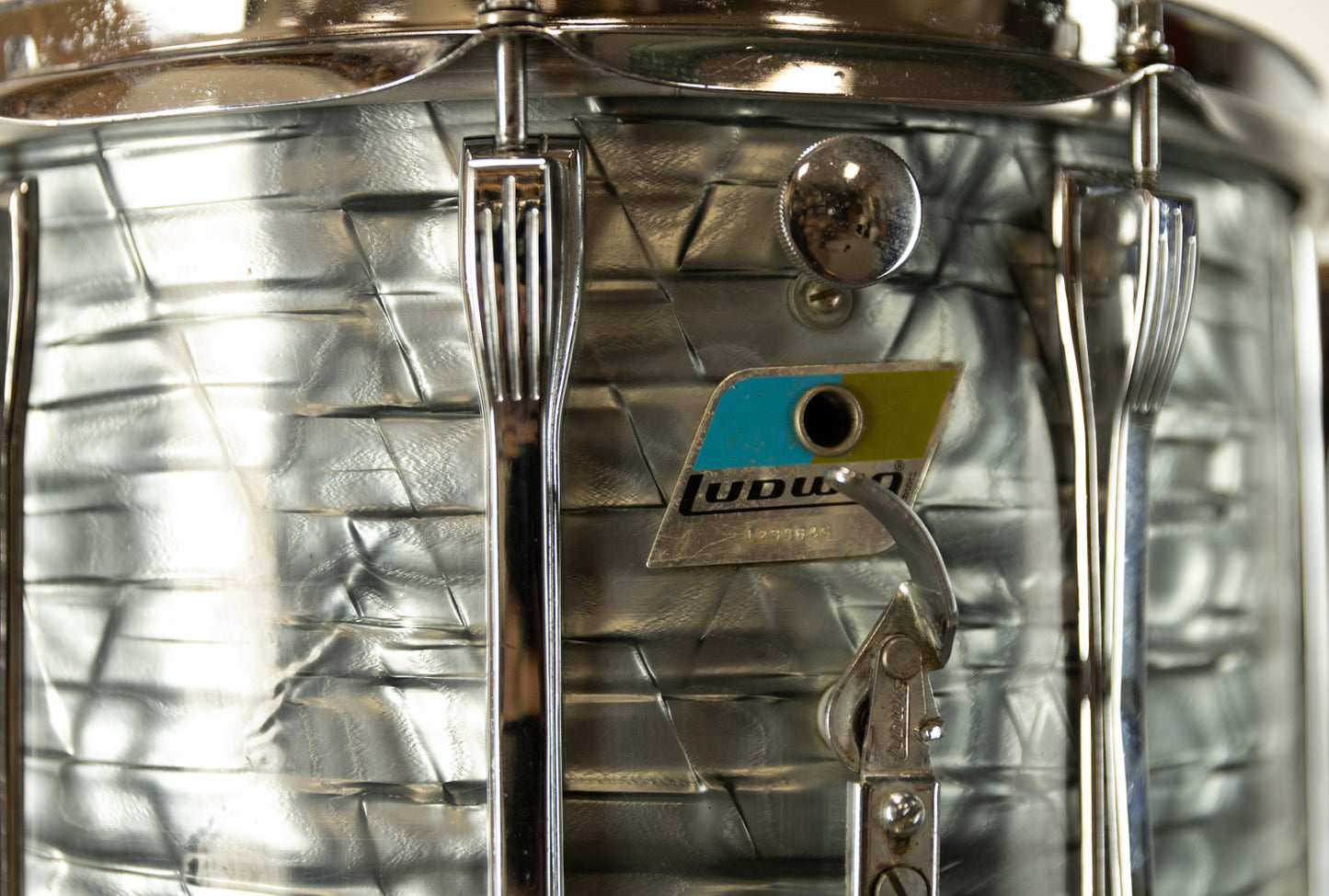 1970s Ludwig 10x14 High Tension Sky Blue Pearl Snare Drum