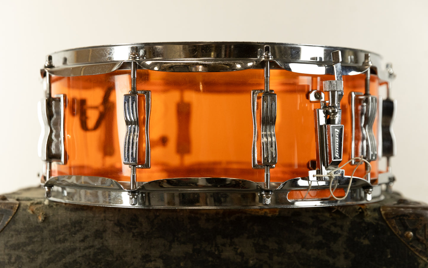 1970s Ludwig 5x14 Amber Vistalite Snare Drum