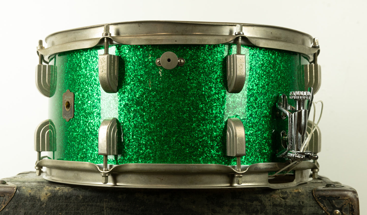 Vintage Leedy 6.5x14 Green Sparkle Broadway Standard Snare Drum