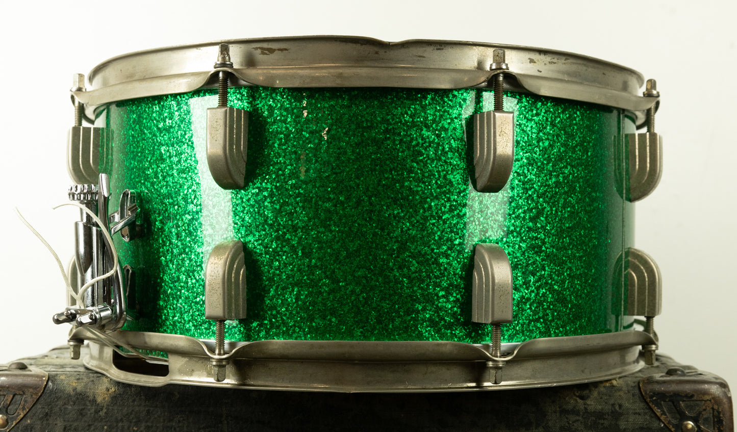 Vintage Leedy 6.5x14 Green Sparkle Broadway Standard Snare Drum