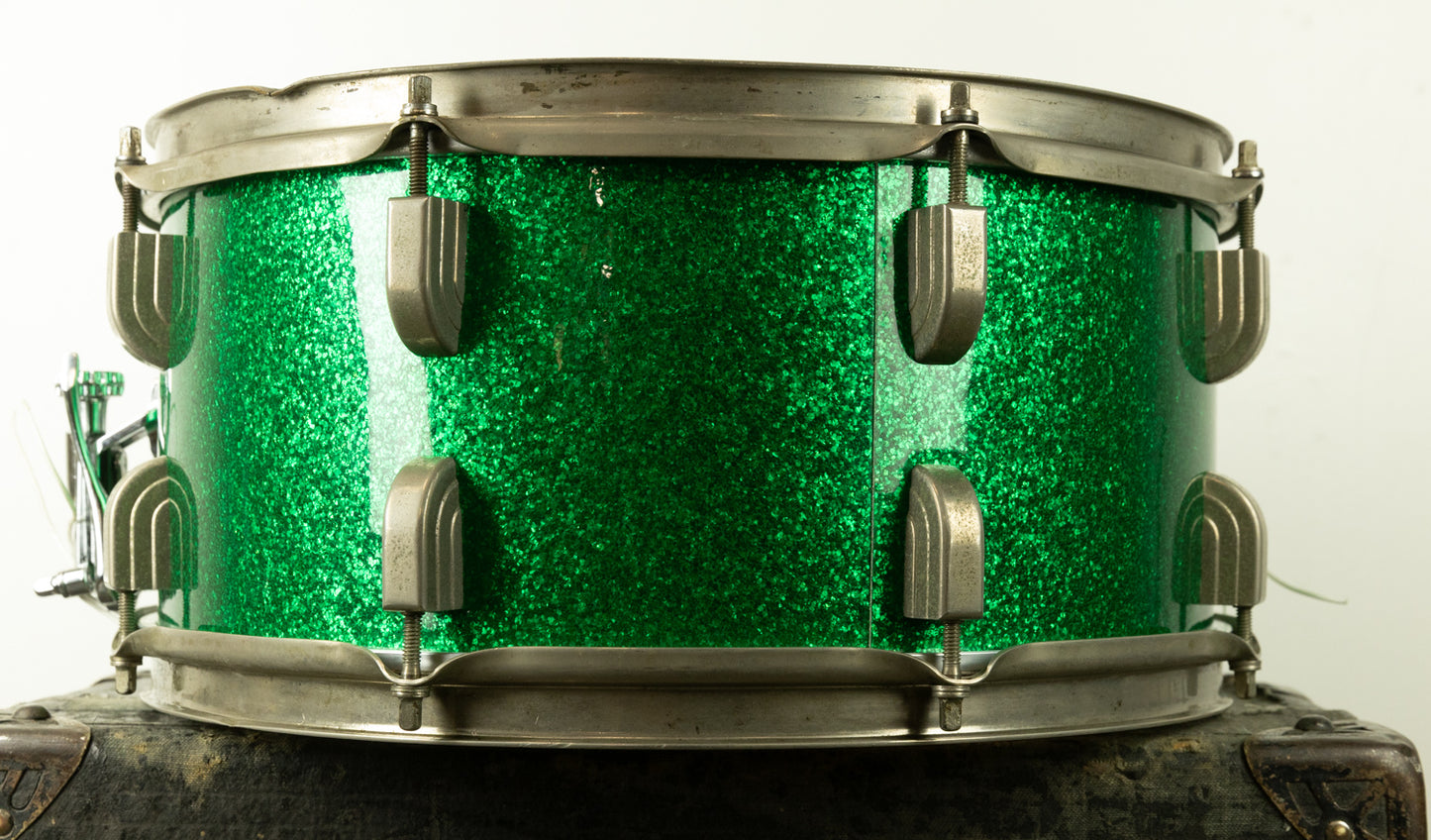 Vintage Leedy 6.5x14 Green Sparkle Broadway Standard Snare Drum