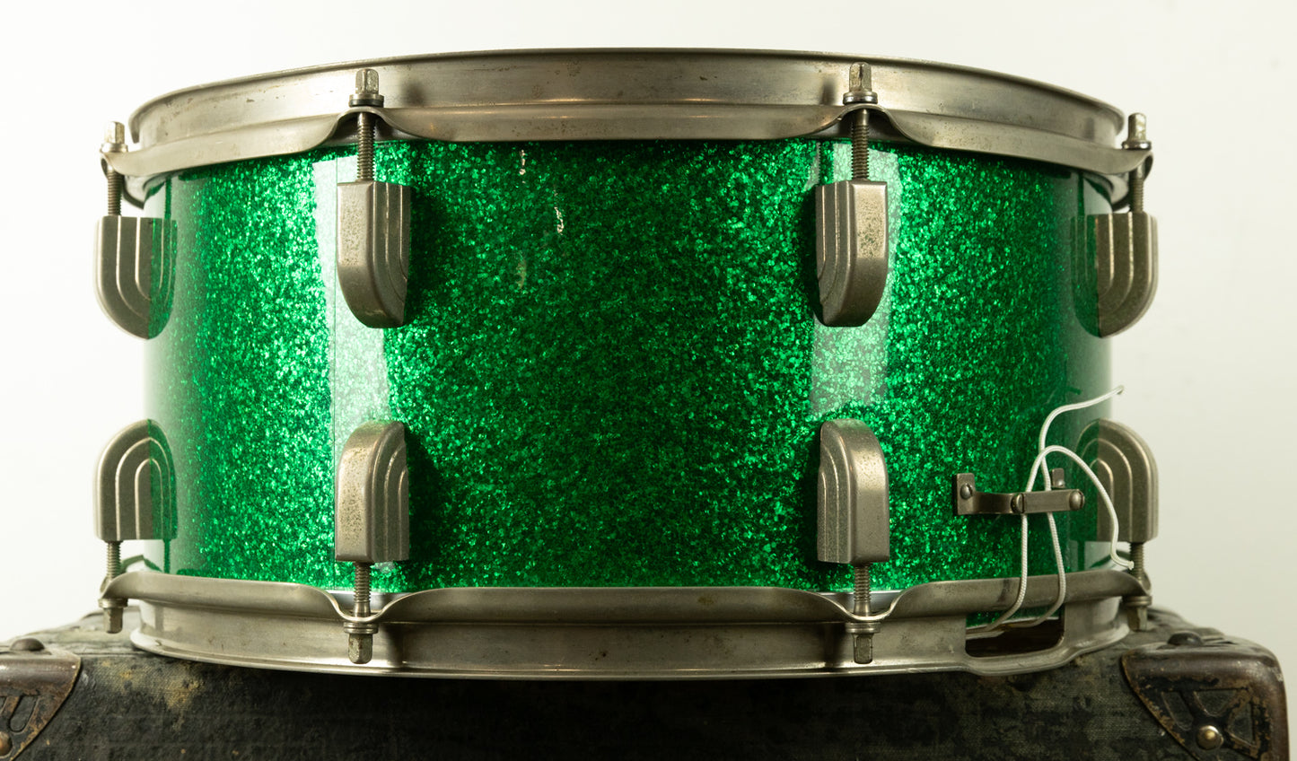 Vintage Leedy 6.5x14 Green Sparkle Broadway Standard Snare Drum