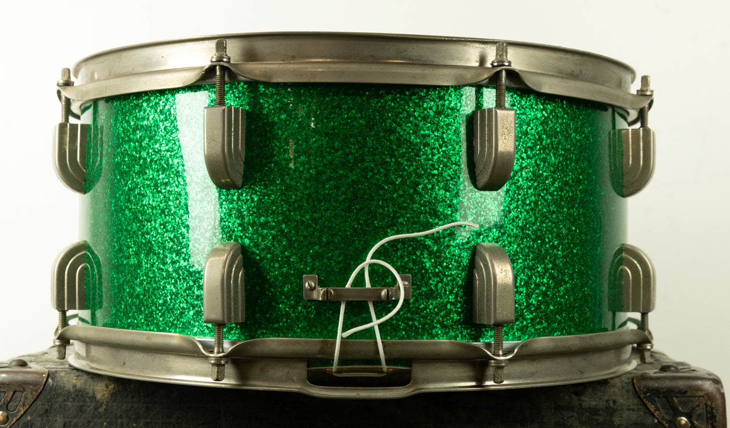 Vintage Leedy 6.5x14 Green Sparkle Broadway Standard Snare Drum