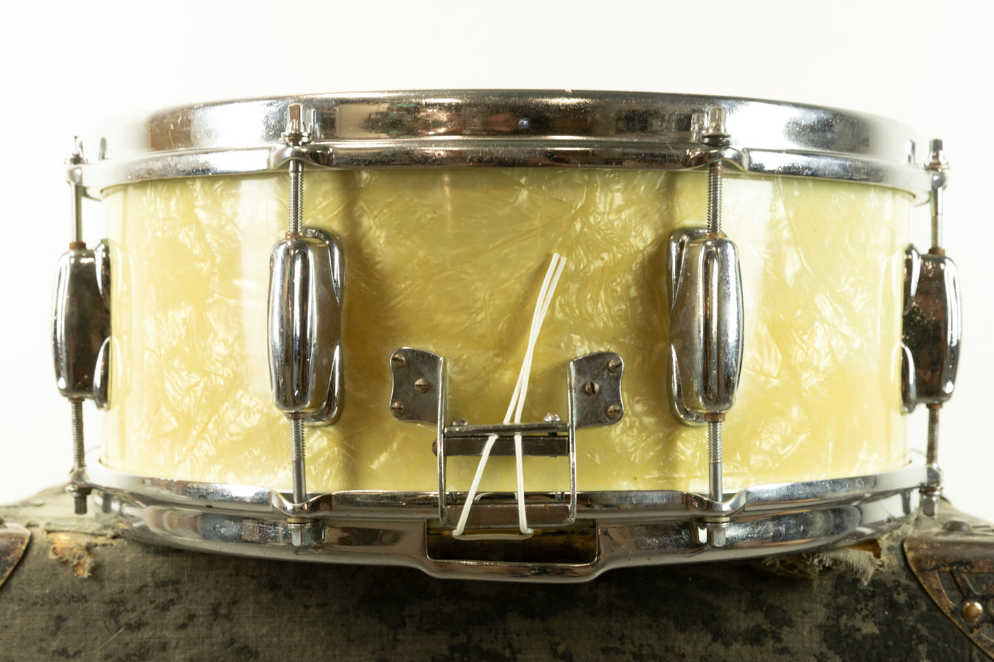 1950s Slingerland 5.5x14 White Marine Pearl Gene Krupa Radio King Snare Drum