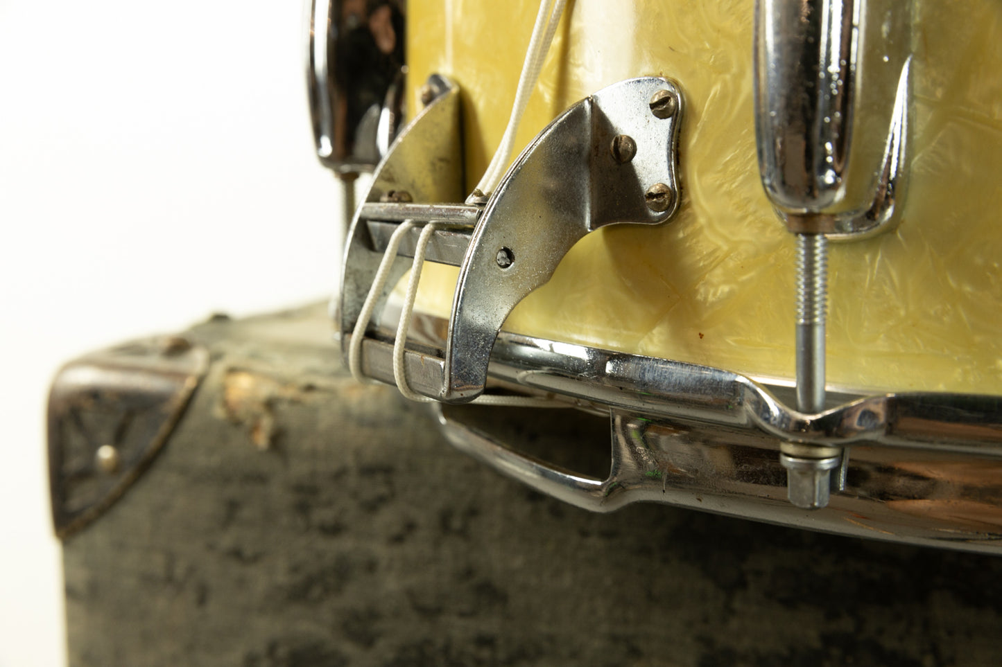 1950s Slingerland 5.5x14 White Marine Pearl Gene Krupa Radio King Snare Drum