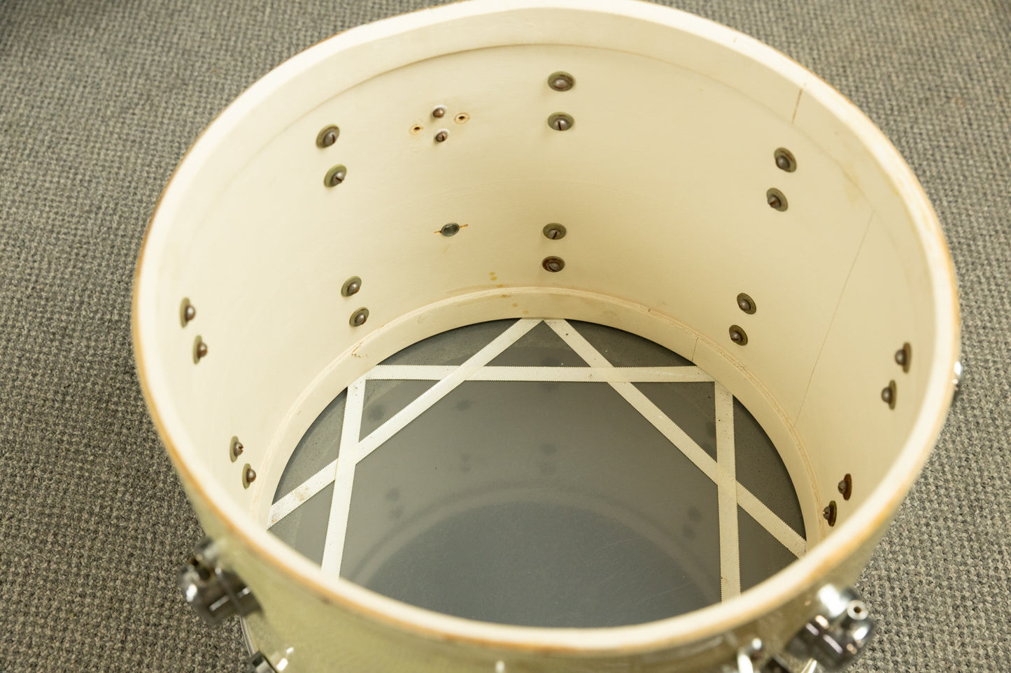 1950s George Way 12x15 Aristocrat "Parade Model" White Marine Pearl Snare Drum