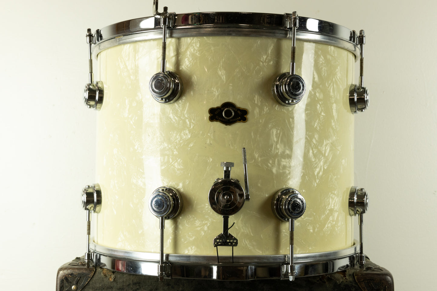 1950s George Way 12x15 Aristocrat "Parade Model" White Marine Pearl Snare Drum