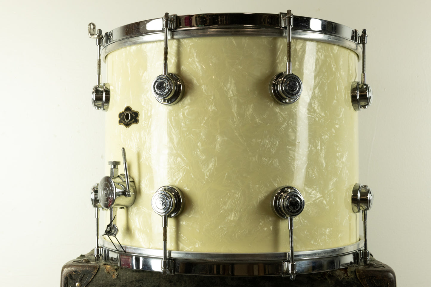 1950s George Way 12x15 Aristocrat "Parade Model" White Marine Pearl Snare Drum