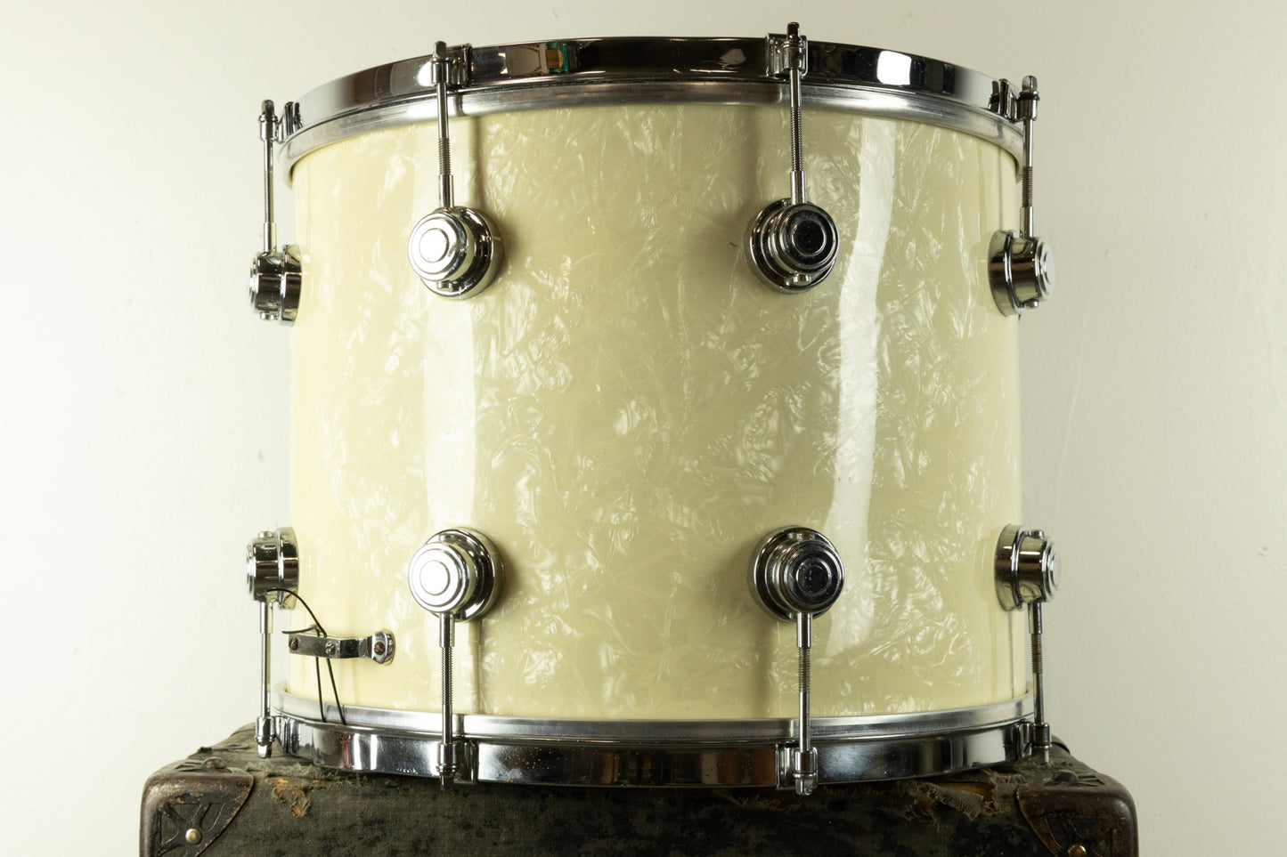 1950s George Way 12x15 Aristocrat "Parade Model" White Marine Pearl Snare Drum