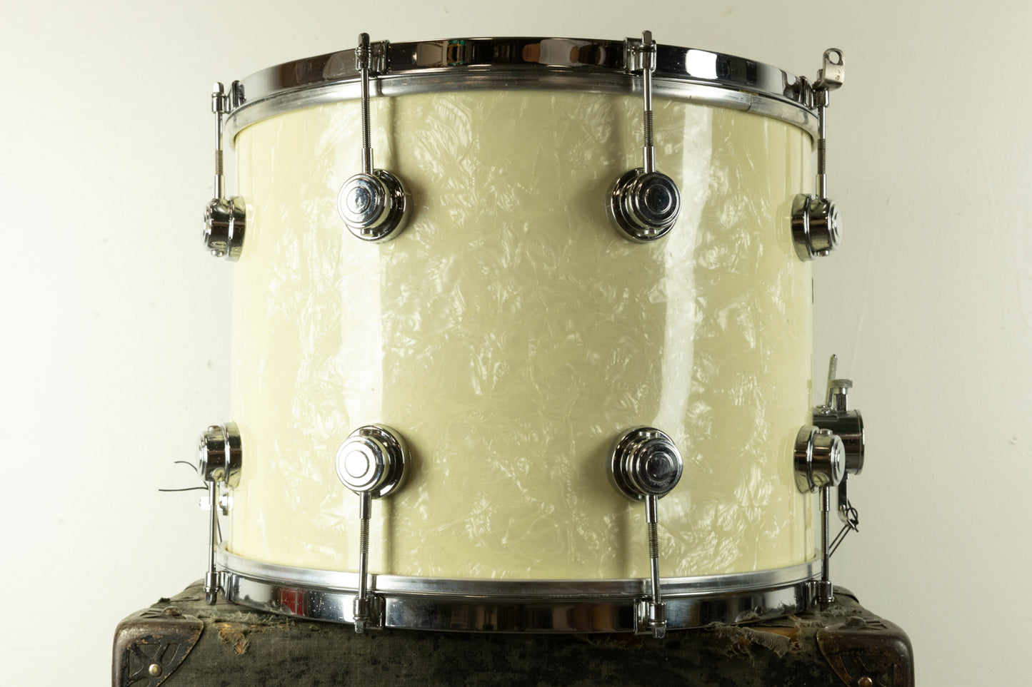 1950s George Way 12x15 Aristocrat "Parade Model" White Marine Pearl Snare Drum