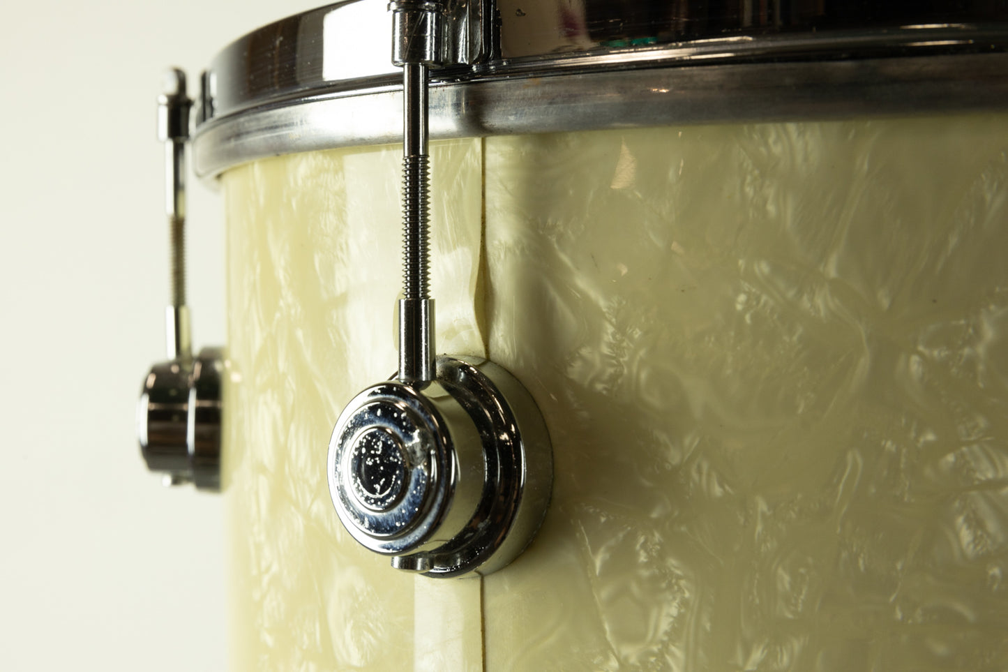 1950s George Way 12x15 Aristocrat "Parade Model" White Marine Pearl Snare Drum