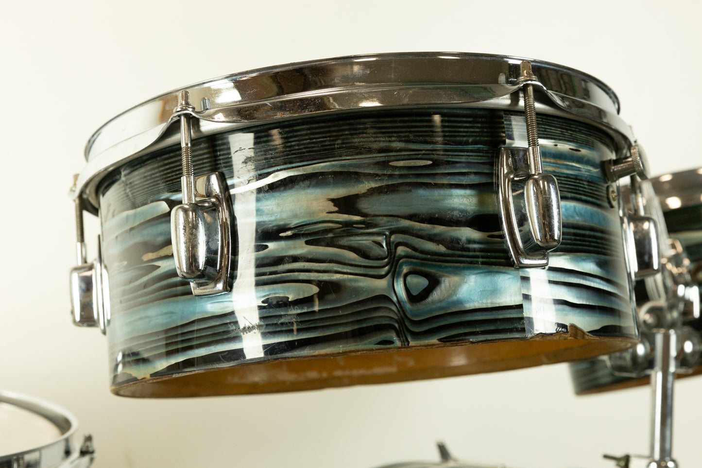 1970s Ludwig Standard S-340 "Single Six" Blue Strata Drum Set