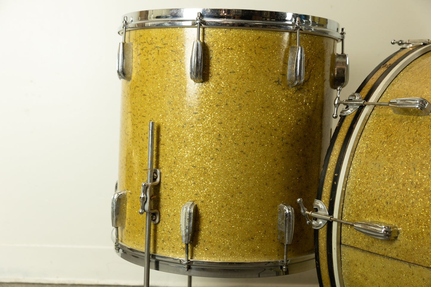 1950s Slingerland Sparkling Gold Gene Krupa Deluxe Radio King Ensemble Drum Set