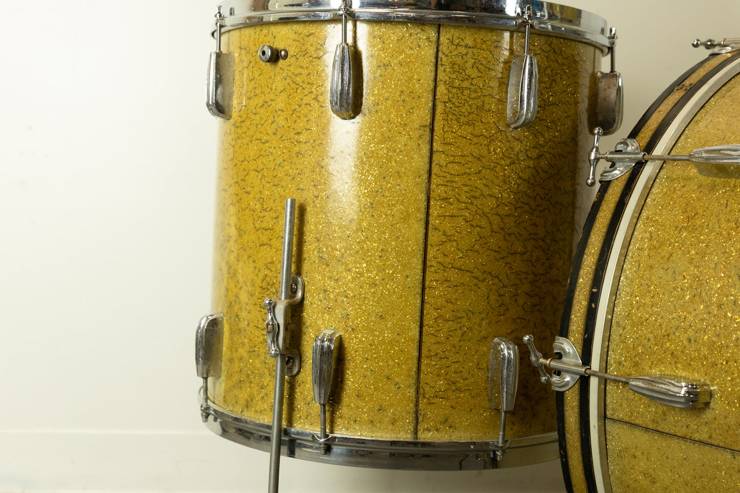 1950s Slingerland Sparkling Gold Gene Krupa Deluxe Radio King Ensemble Drum Set