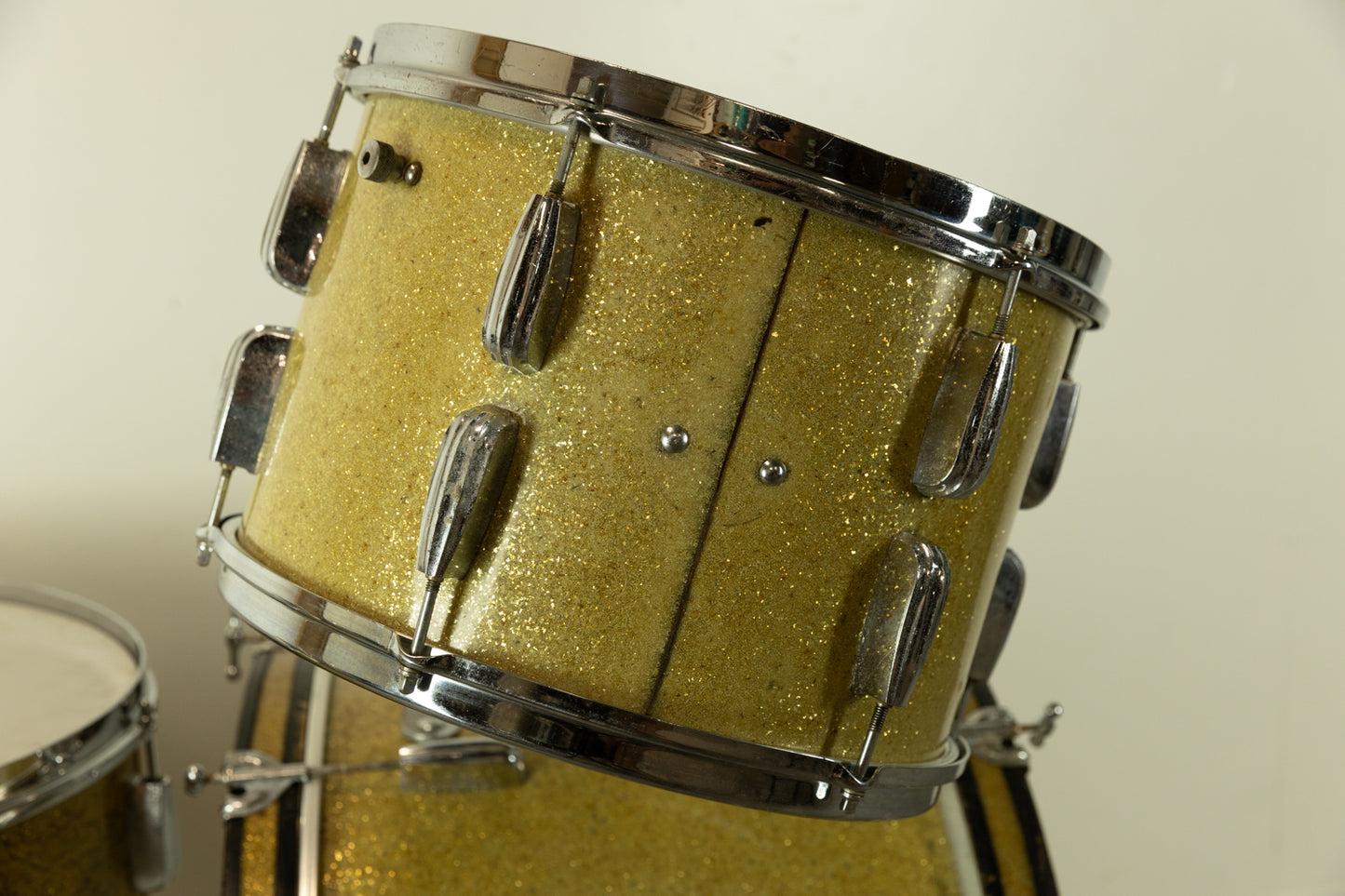 1950s Slingerland Sparkling Gold Gene Krupa Deluxe Radio King Ensemble Drum Set