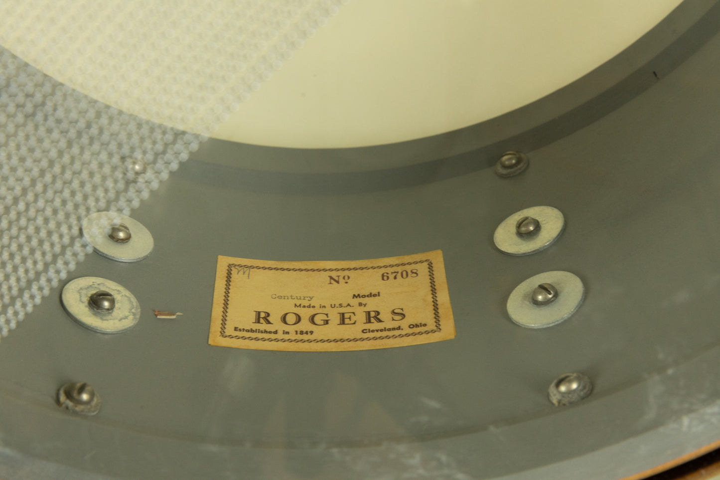 1960s Rogers 8x15 Century "Natural Mahogany" Snare Drum