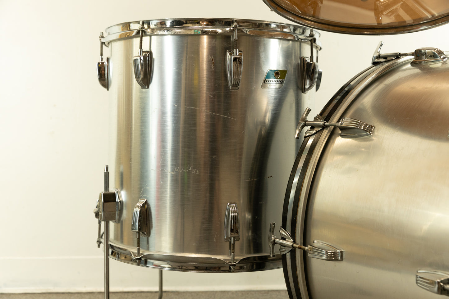 1980s Ludwig Brushed Silver "Big Beat" Drum Set