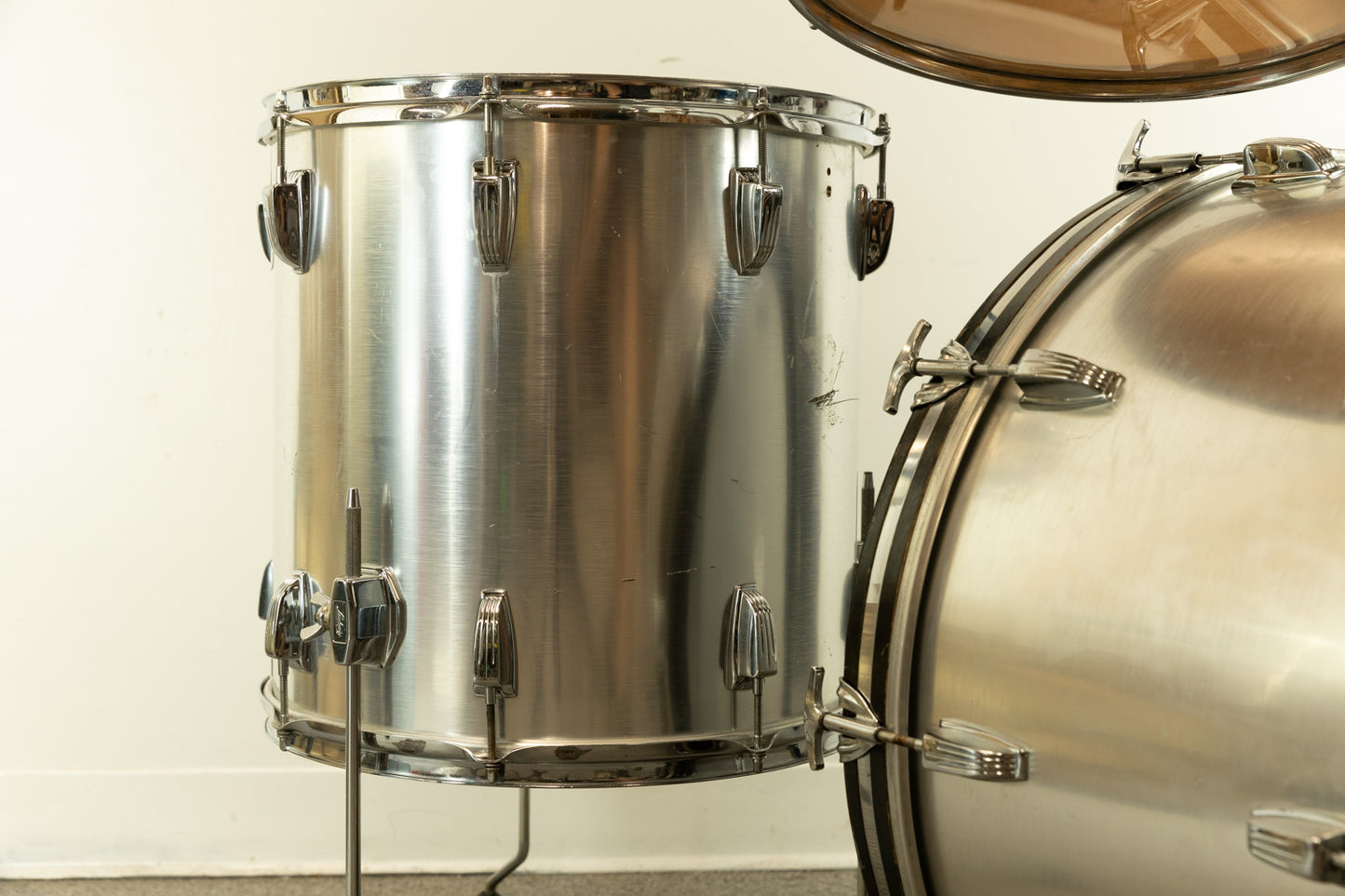 1980s Ludwig Brushed Silver "Big Beat" Drum Set