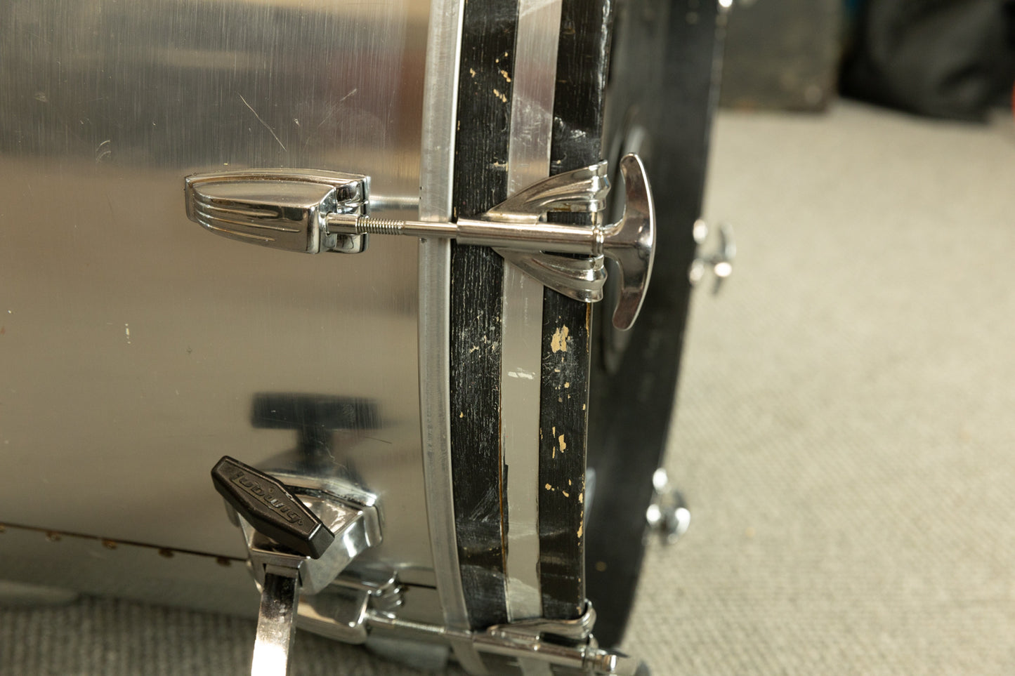 1980s Ludwig Brushed Silver "Big Beat" Drum Set