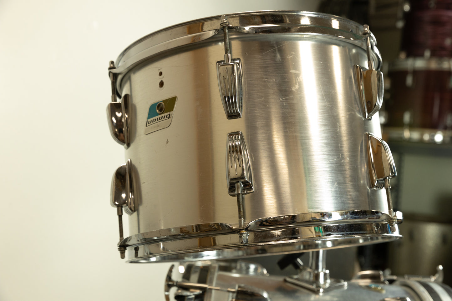 1980s Ludwig Brushed Silver "Big Beat" Drum Set