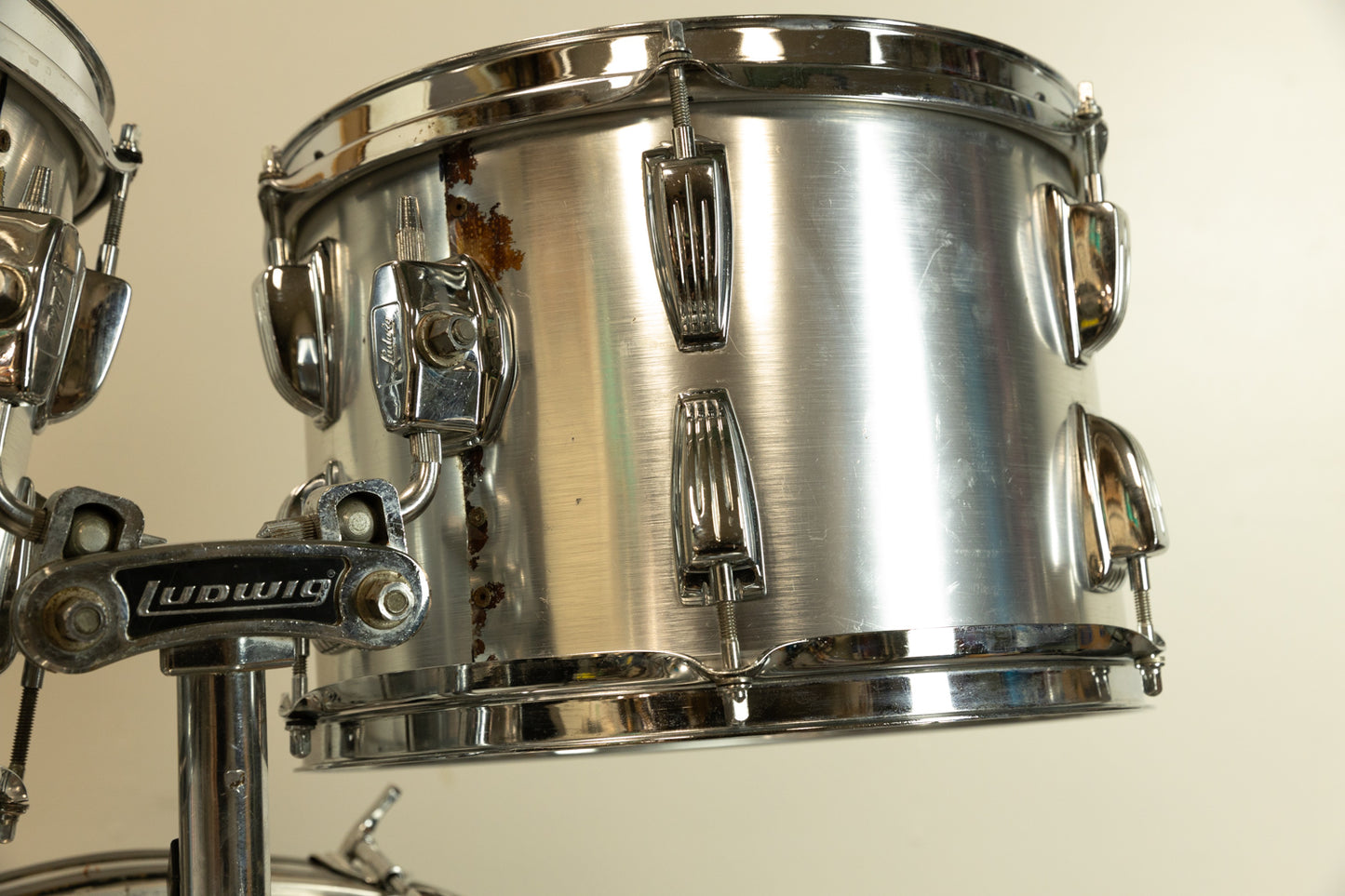1980s Ludwig Brushed Silver "Big Beat" Drum Set