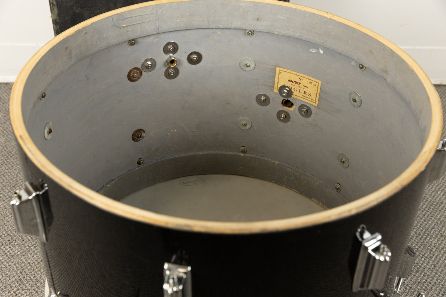 1960s Rogers Jet Black Pearl "Headliner" 14x20 9x13 and 16x16 Drum Set