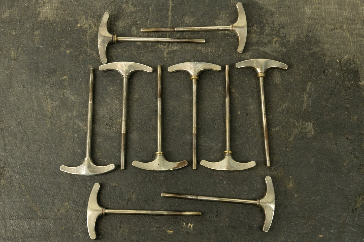 Vintage Ludwig Nickel Bass Drum T-Handles (10) Lot #T4