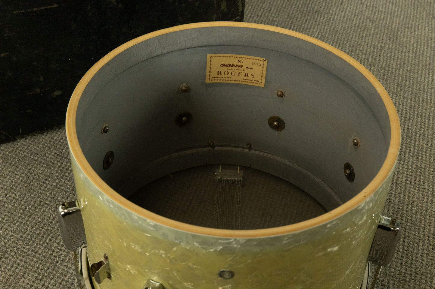 1960s Rogers 10x14 Cambridge White Marine Pearl Snare Drum