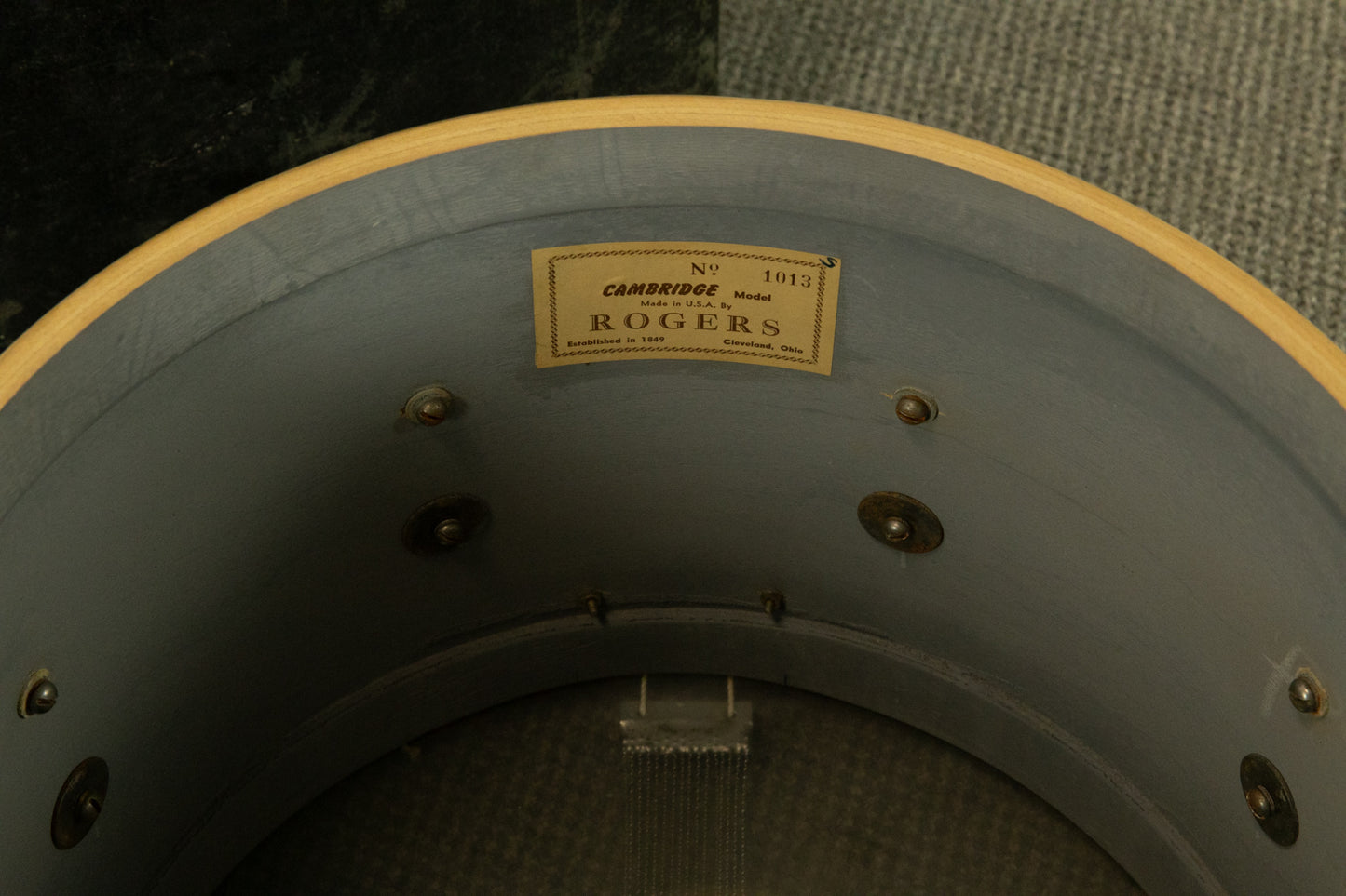 1960s Rogers 10x14 Cambridge White Marine Pearl Snare Drum