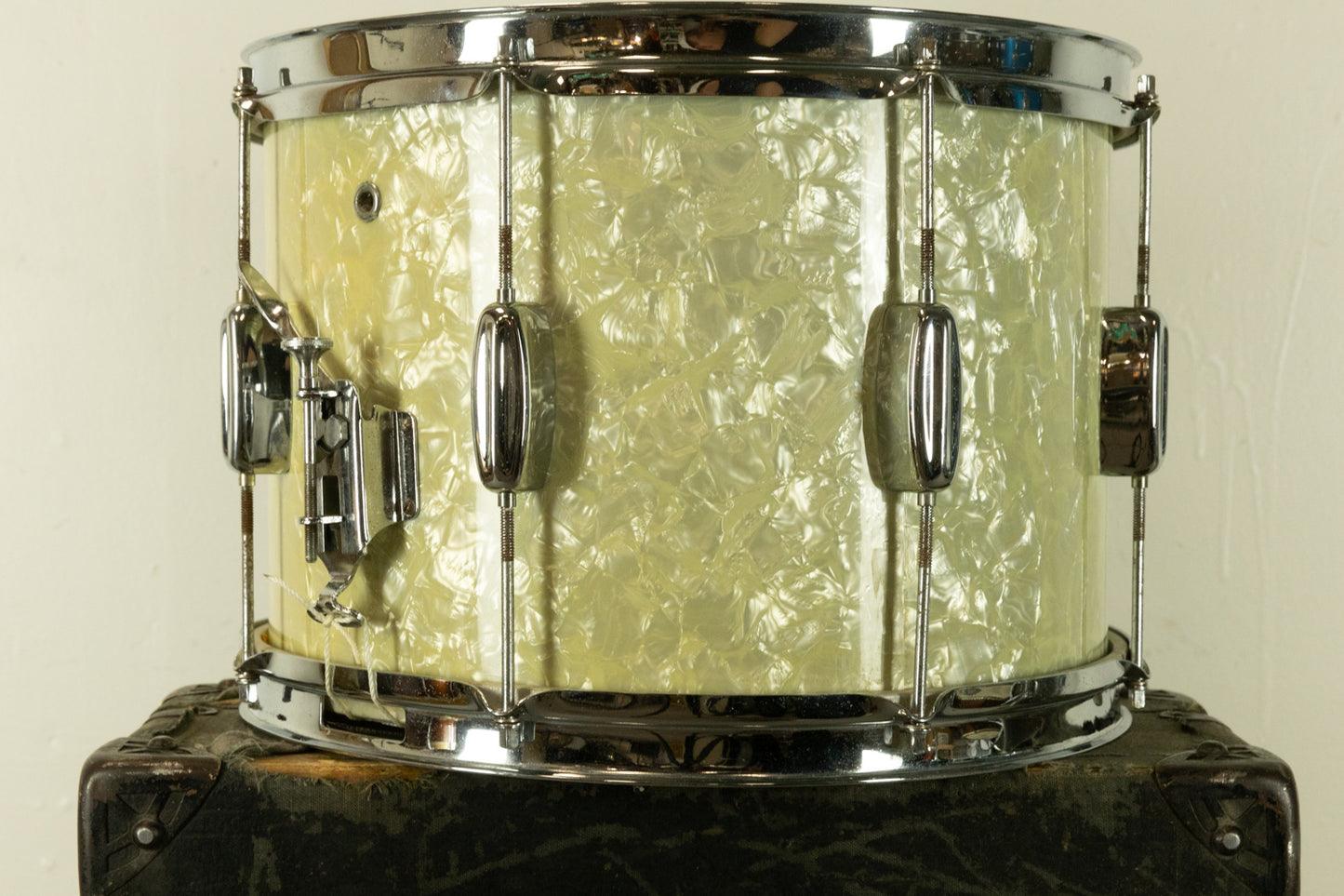 1960s Rogers 10x14 Cambridge White Marine Pearl Snare Drum