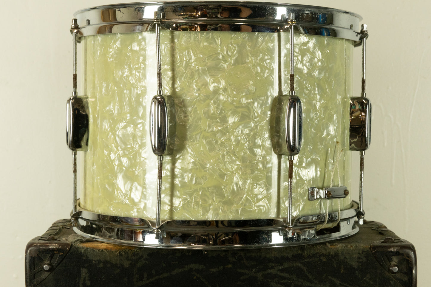 1960s Rogers 10x14 Cambridge White Marine Pearl Snare Drum