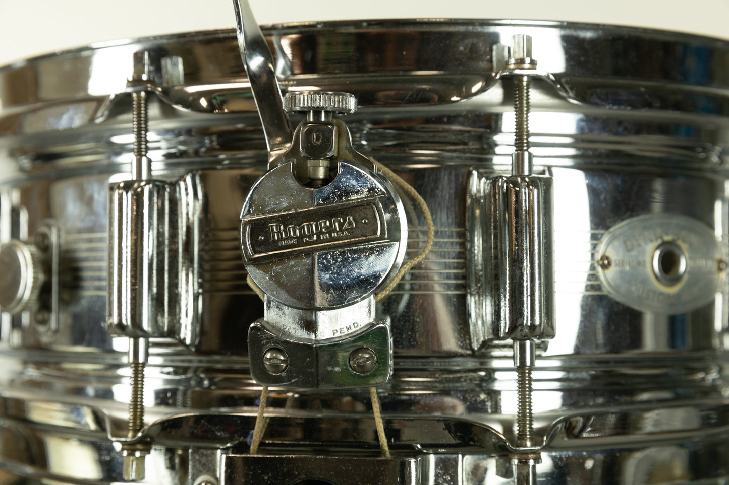 1960s Rogers 5x14 7-Line Dynasonic Snare Drum