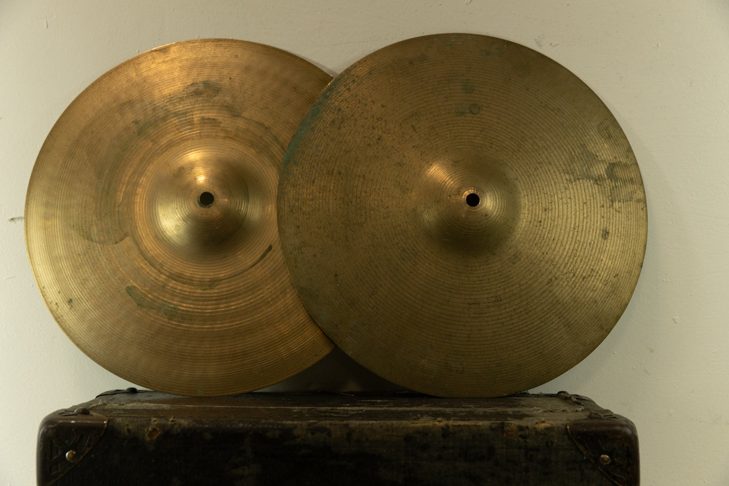 Vintage 14" Kashian Hi Hat Cymbals 1212g 919g