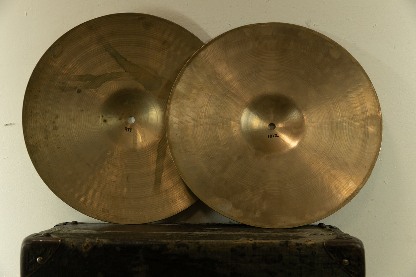 Vintage 14" Kashian Hi Hat Cymbals 1212g 919g