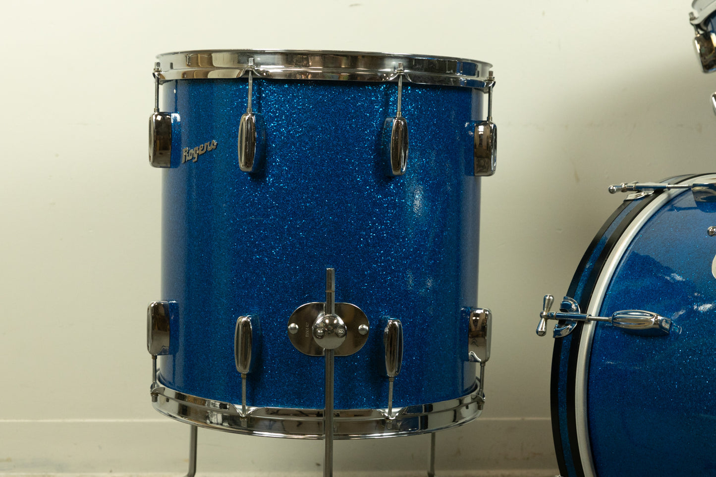 1960s Rogers Swingtime Blue Sparkle Pearl Drum Set