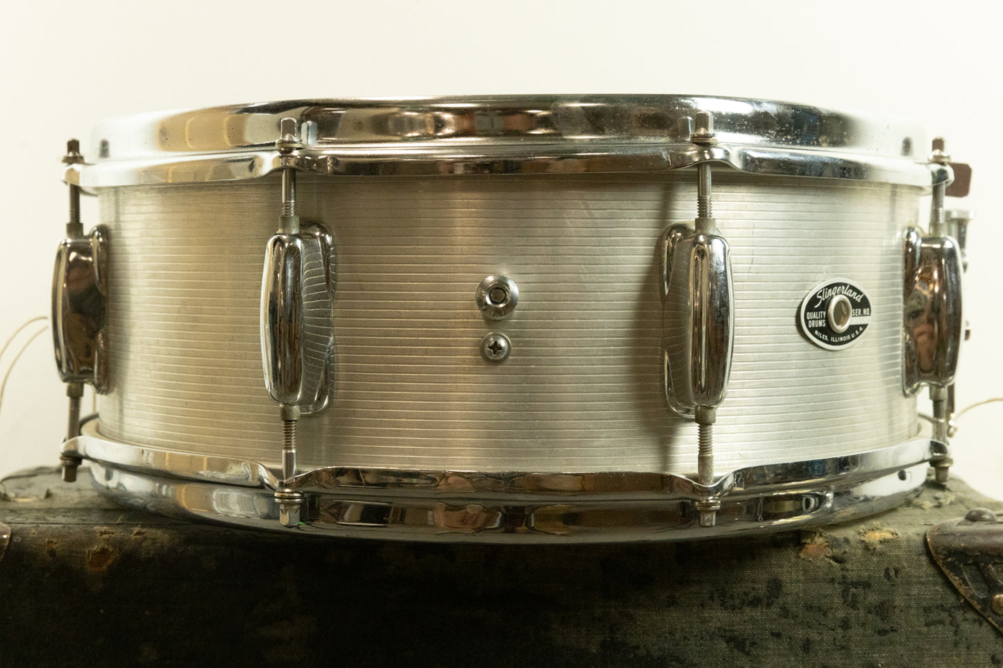 1970s Slingerland 5x14 Ribbed Aluminum Snare Drum